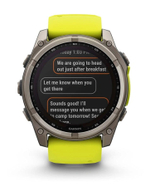 Умные часы Garmin Fenix 8 51mm, Solar, Sapphire, Titanium with Amp Yellow/Graphite Silicone Band