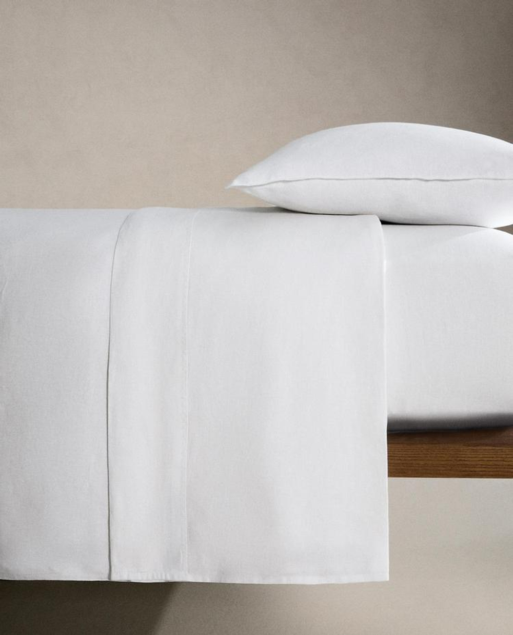 ZARA HOME ЛЬНЯНОЙ ПОДОДЕЯЛЬНИК, БЕЛЫЙ