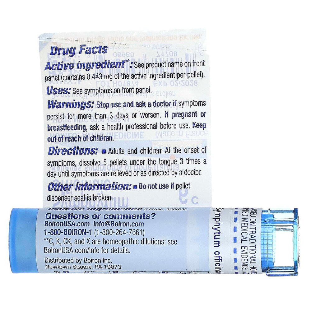 Boiron, Symphytum Officinale, 6C, средство для снятия боли в костях, приблизительно 80 гранул