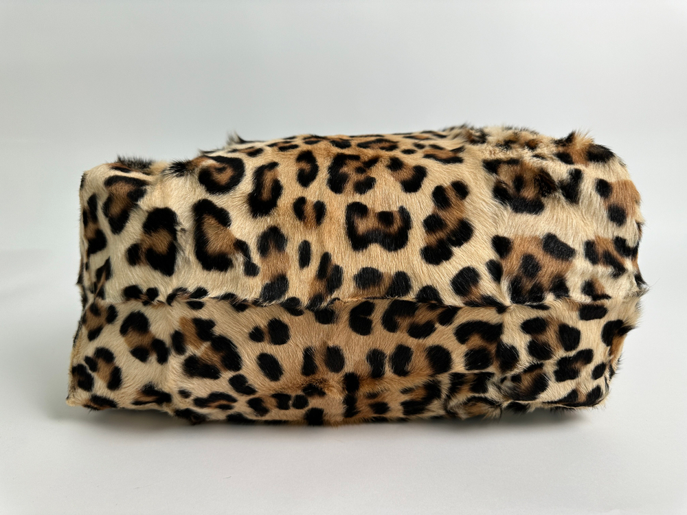 Сумка Miu Miu brown leopard fur tote bag black beige