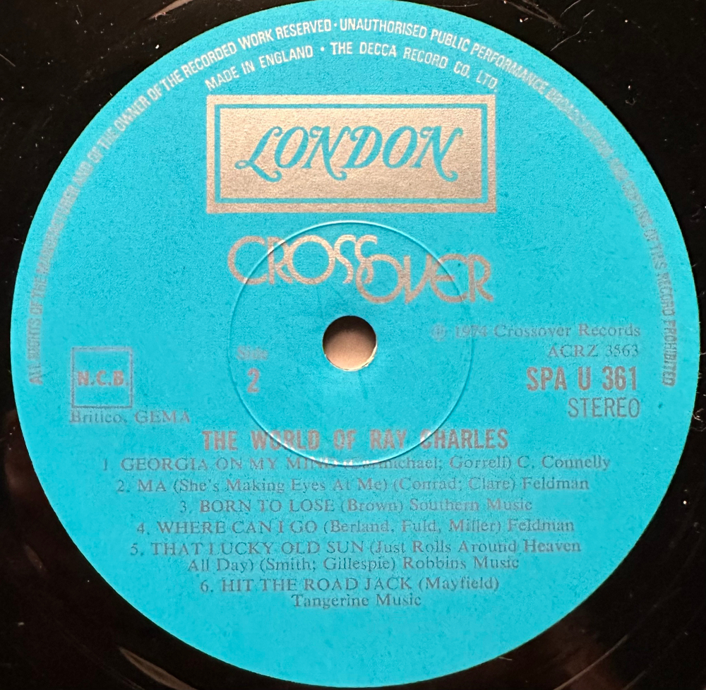 Ray Charles - The World Of Ray Charles (Англия 1974г.)