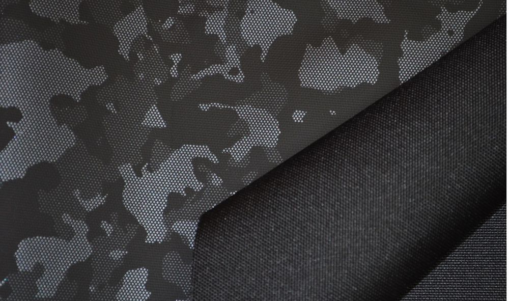 Ткань сумочно-рюкзачная Oxford 900D PU 2000, серый камуфляж, 1.5х5м