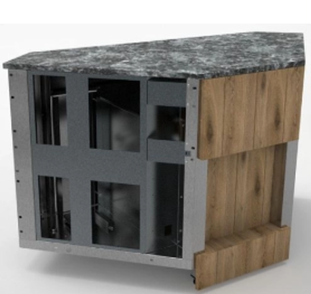 Прилавок нейтральный REFETTORIO Capital RU20AS90 угловой внутренний 90 градусов