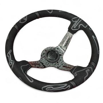 Спортивный руль Momo Ultra замша с выносом 90мм чёрный