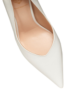 Женские туфли кожаные белые на бамбуковом каблуке