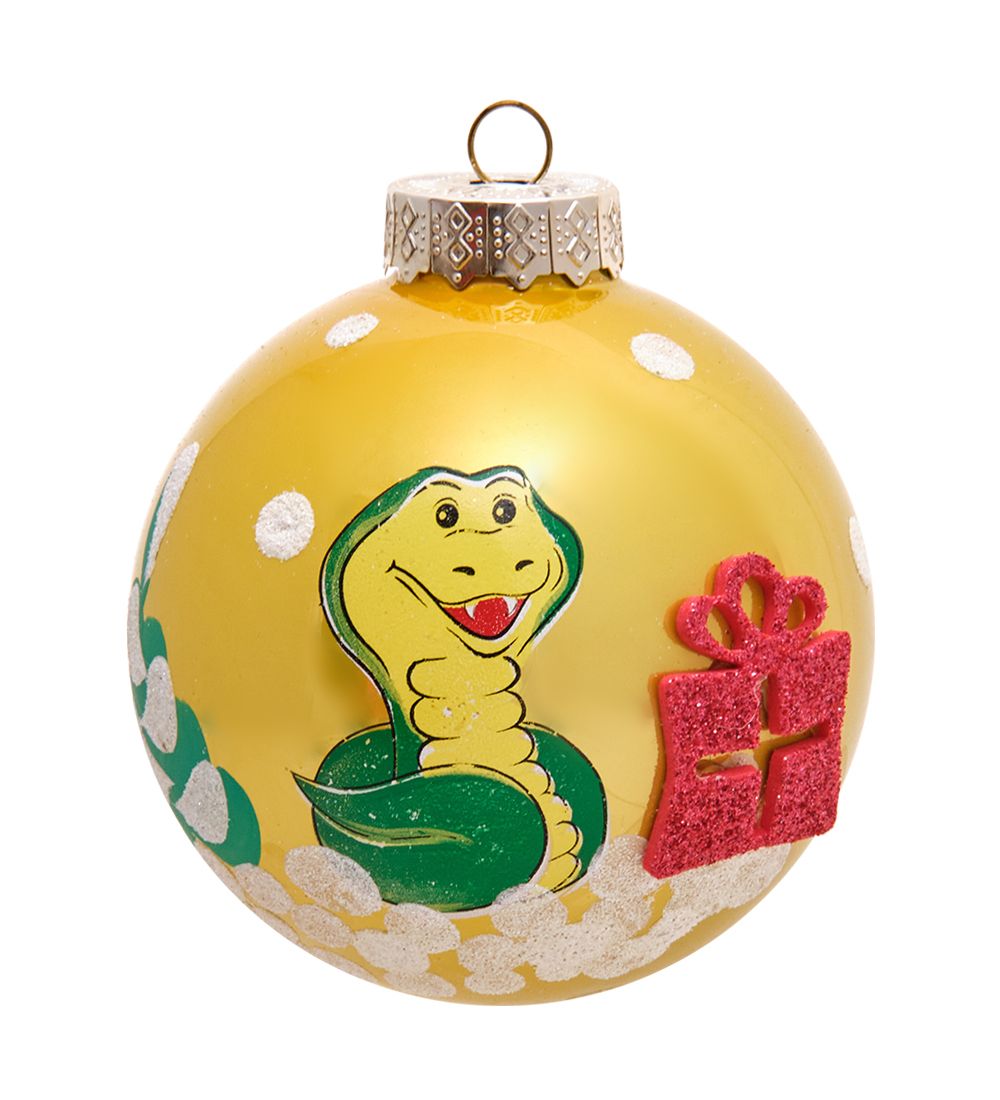 Элита НФШ-1612 Ел.украшение Шар «Змея с подарком» 85 мм