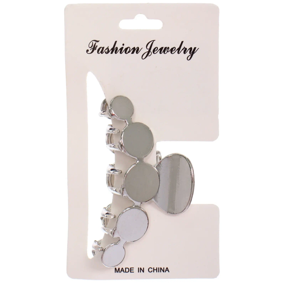 Заколка - краб для волос на блистере «PREMIUM», сефора, цвет серебро и золото, 6см