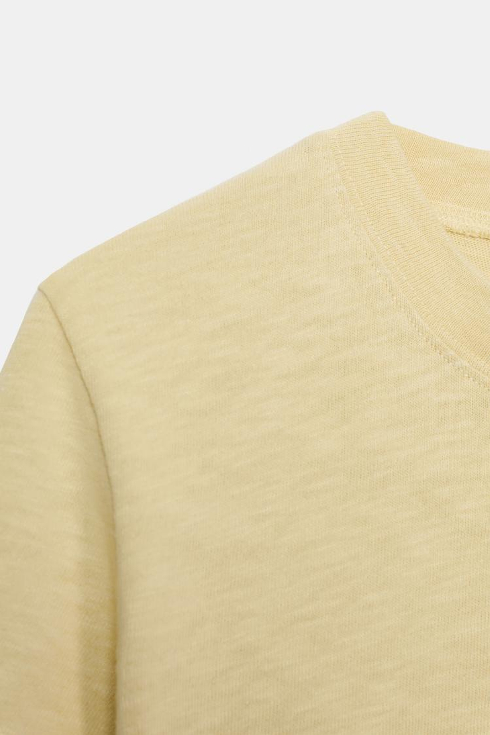 ZARA ФУТБОЛКА ИЗ ХЛОПКА ФЛАМЕ, ПАСТЕЛЬНО-ЖЕЛТЫЙ