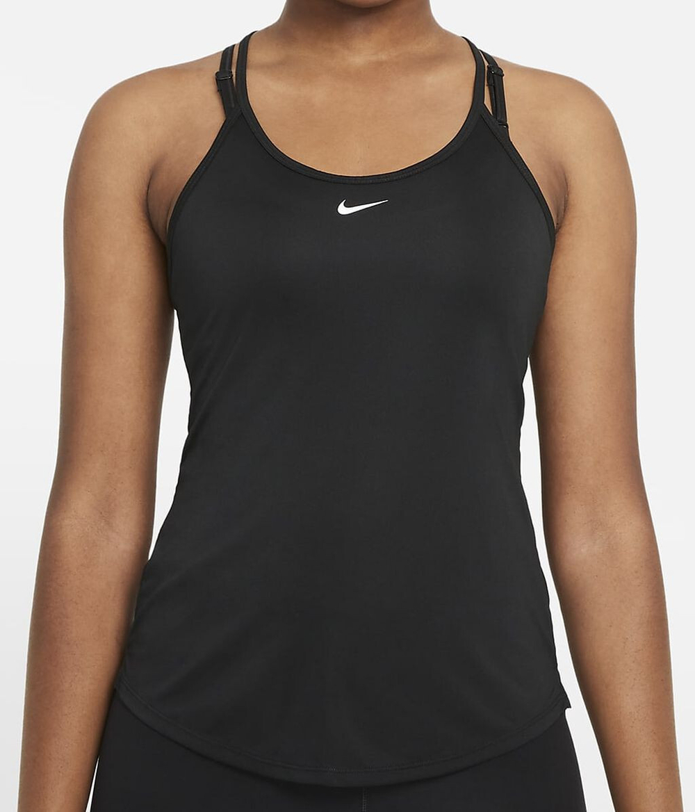 Женский топ теннисный Nike Dri-Fit One Elastika Standard Fit Tank W - черный