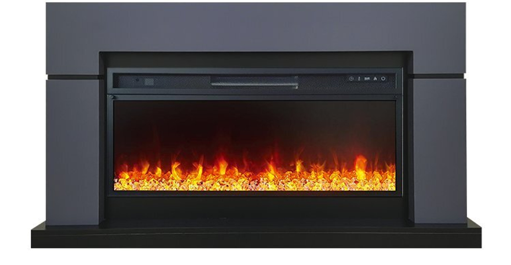 Каминокомплект Lindos V42 SFT (Разборный) -  Серый графит (Ширина 1470мм) с очагом Vision 42 LED