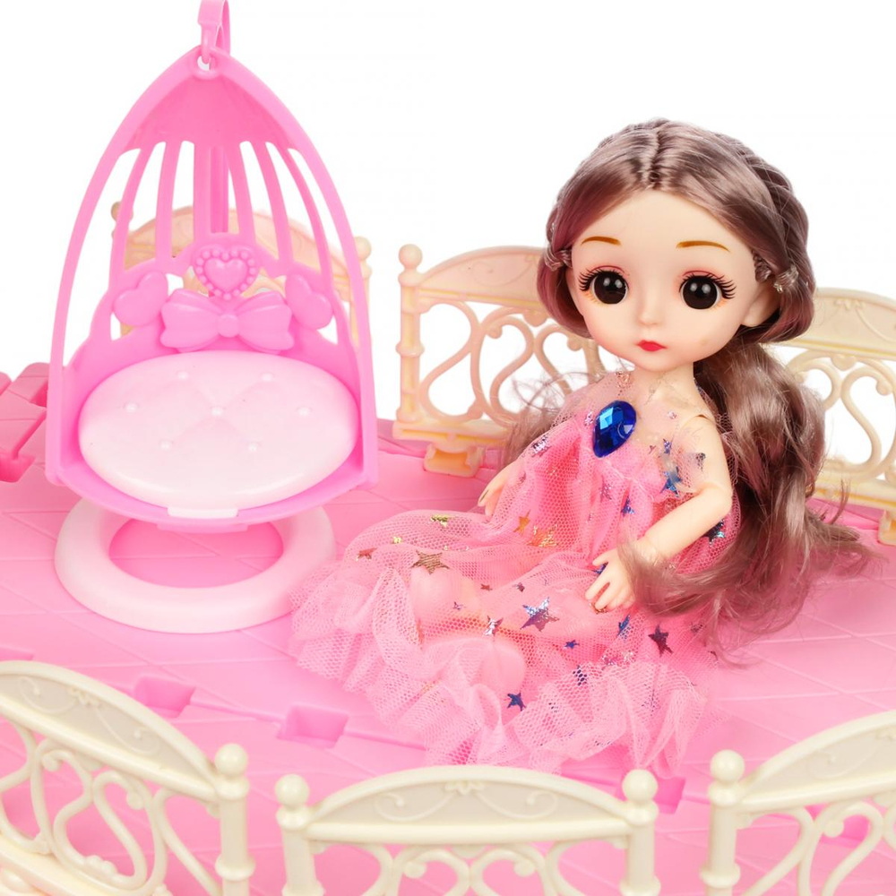 Дом для куклы с куклой мебелью коробка 556-5