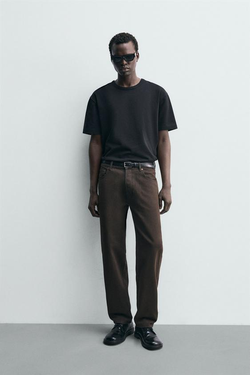 ZARA ДЖИНСЫ REGULAR FIT, КОРИЧНЕВЫЙ