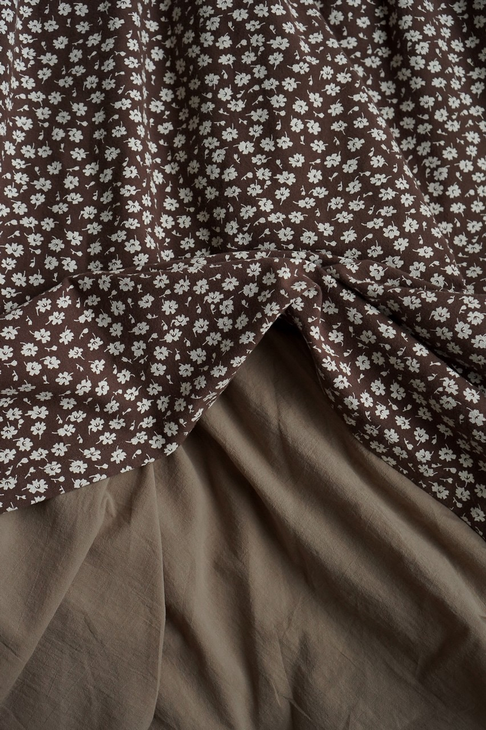 Платье Ева из фланели для беременных и кормящих мам, Мокко с цветами