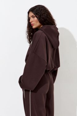 Худи укороченное "Âme Sirène" цвета шоколад