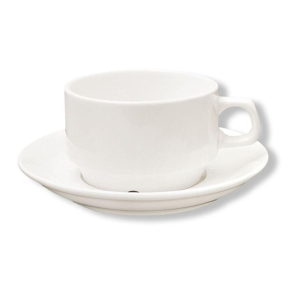 Чайная пара 130 мл белая d 6,9 см h5,2 см фарфор Stackable P.L. Proff Cuisine [4]