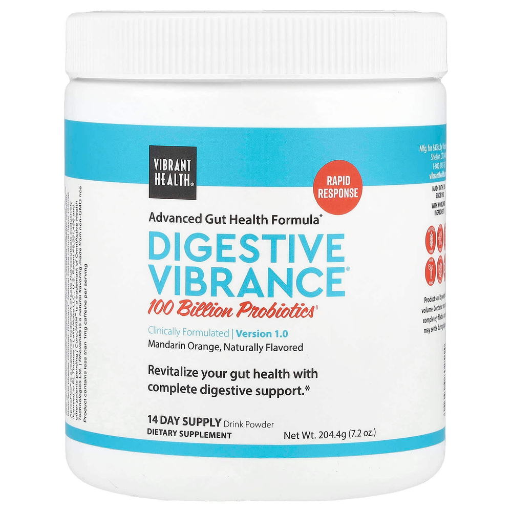 Vibrant Health, Digestive Vibrance, версия 1.0, мандаринский апельсин, 204,4 г (7,2 унции)