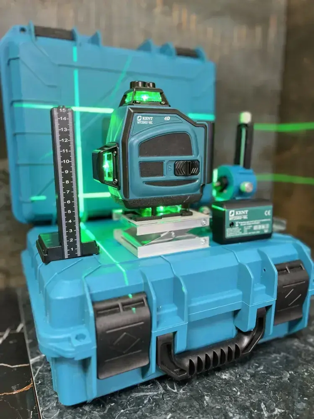 Лазерный уровень нивелир 4D 16 линий зеленый луч 360 с подставкой, KENT MTZ002-16L