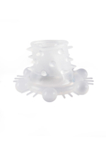 Стимулирующая насадка на пенис с несколькими видами рельефа (Цвет: белый)