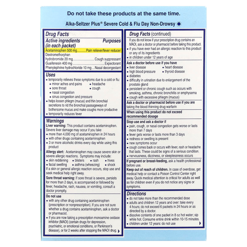 Alka-Seltzer Plus, От сильной простуды и гриппа, днем и ночью, с медом и цедрой лимона, 12 пакетиков