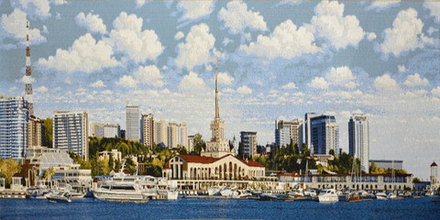 Гобеленовая картина "D. СОЧИ" в багетной раме, Россия.