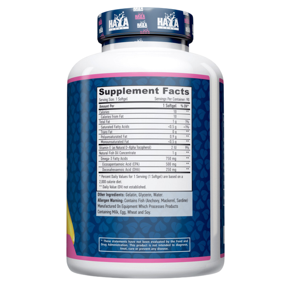 HaYa Labs " Ультра Омега 3 " ( Ultra Omega 3 ), 90 Softgels