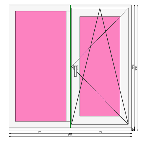 Пластиковое окно 1200 х 1200 ТермА Эко
