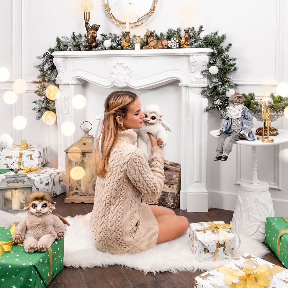 Игрушка мягкая Дракон Бэби Мистик Белый