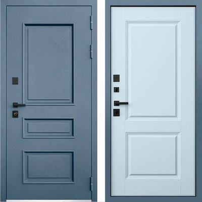 Входная дверь с металлической филенкой - 1045