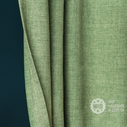 Готовые шторы под лен ДЖЕРРИИ (арт. BL01-274-07) - (140х270)х2 см. - зеленые