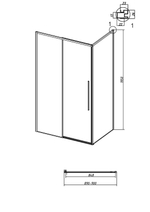 Боковая стенка Grossman Galaxy 200.K33.01.90.10.00 (90х195) хром,стекло прозрачное, 1 место