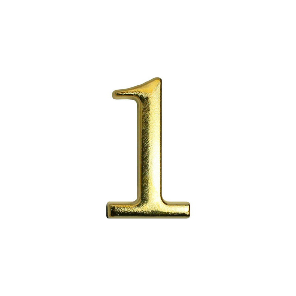 Цифра дверная АЛЛЮР золото "1" на клеевой основе/20