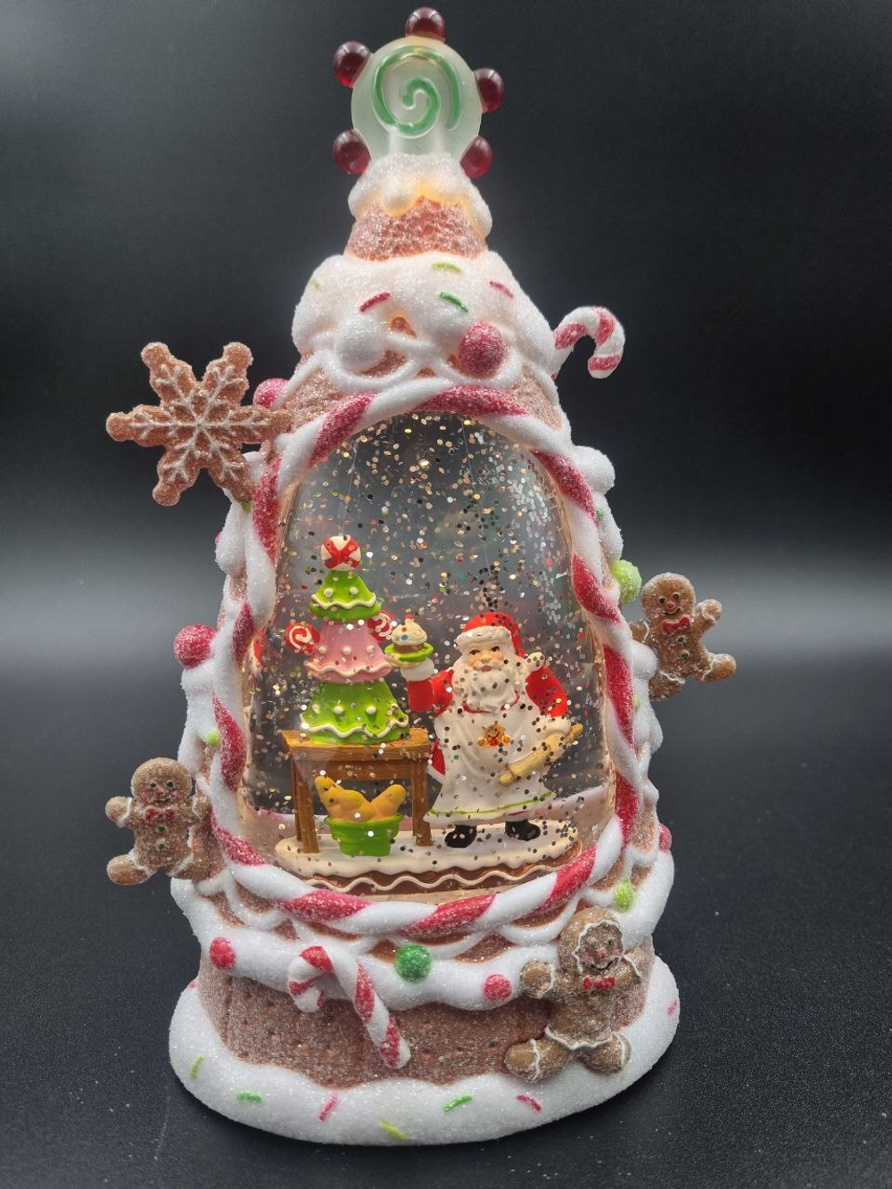 Елочка пряничная новогодняя светящаяся музыкальная сеть/батарейки QW805