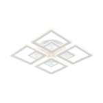 Потолочный светодиодный светильник 120Вт, 9040лм, 3000-6000K, Ra>80, плавная регулировка мощности, изменение цветовой температуры, пульт, металл/акрил/стекло, белый/прозрачный