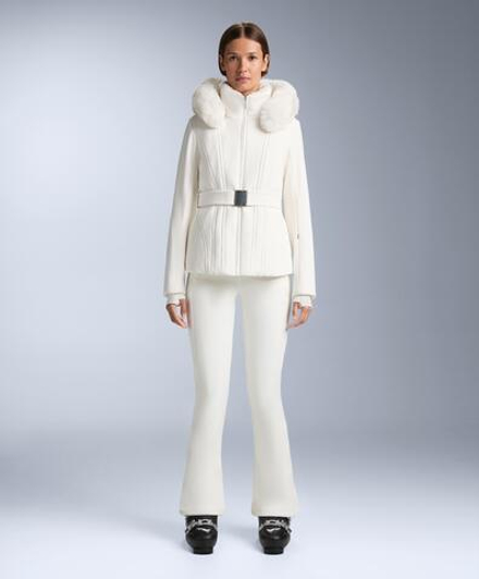 OYSHO Водонепроницаемые расклешенные брюки SKI полной длины, белый