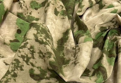 Ткань сорочечная Вискоза камуфляж ВО, 140 г/м2, 20% вискоза, 80% п/э, зелёный мох
