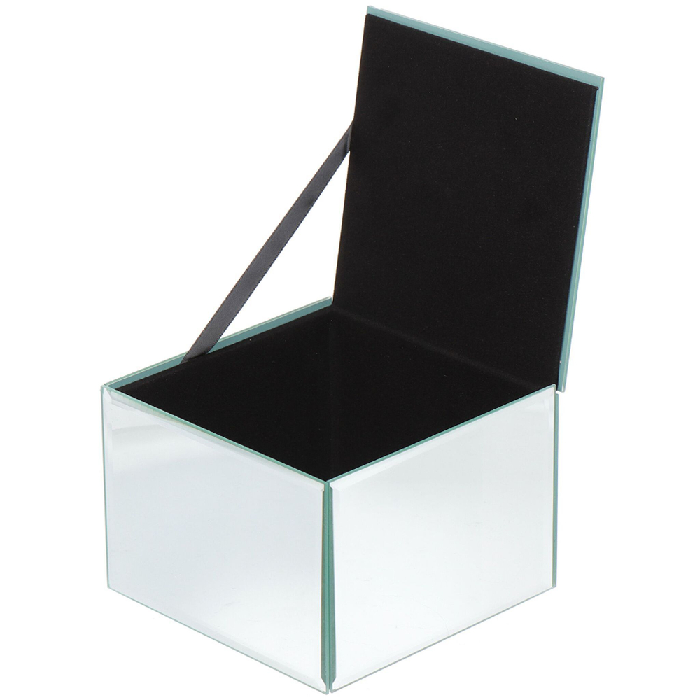 Шкатулка для украшений, стекло, 14х14х10 см, с зеркалом, Y6-2093