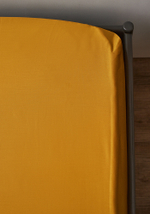 Простыня из премиального сатина горчичного цвета из коллекции essential, 180х270 см