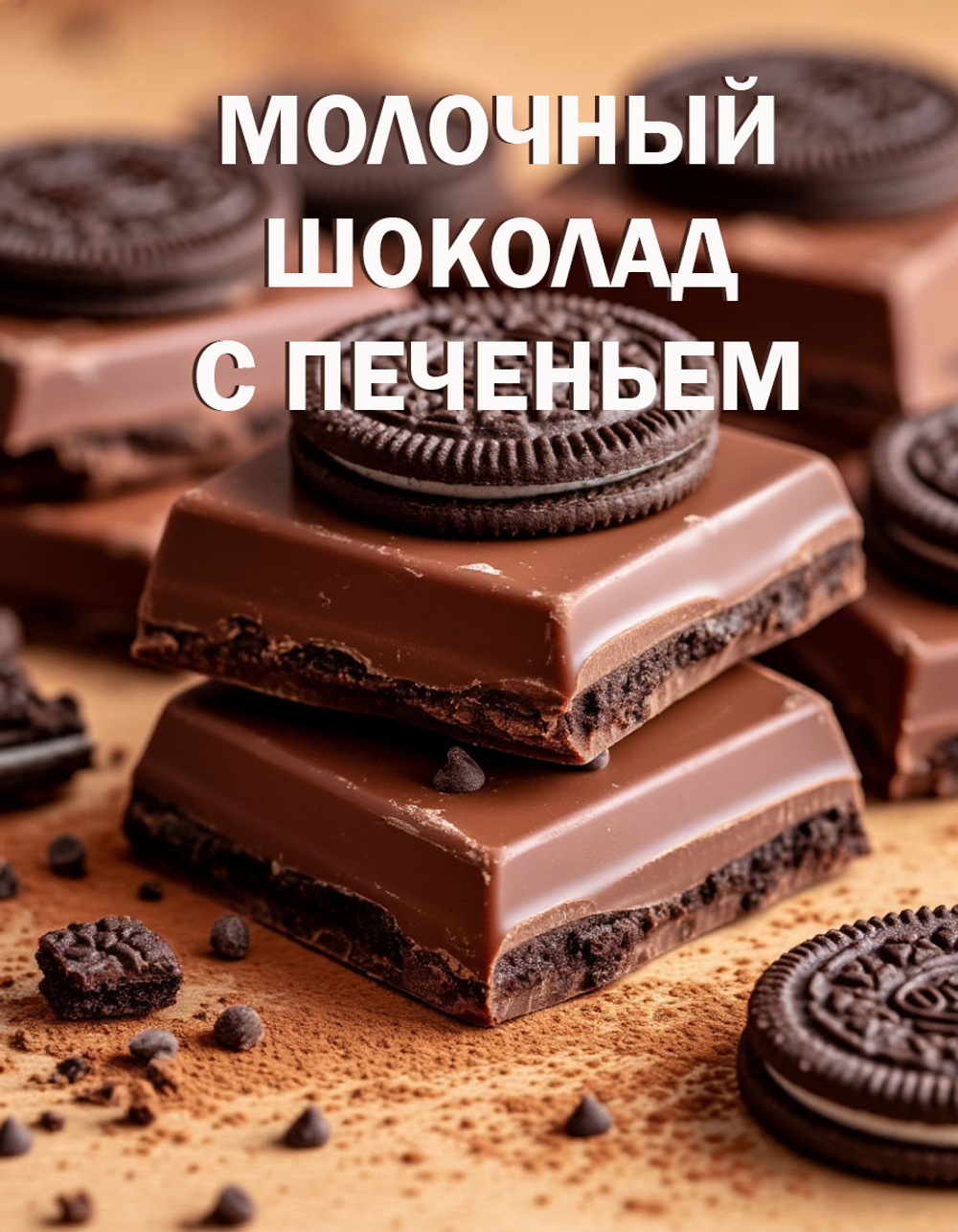 Шоколад молочный с печеньем Орео, брикет