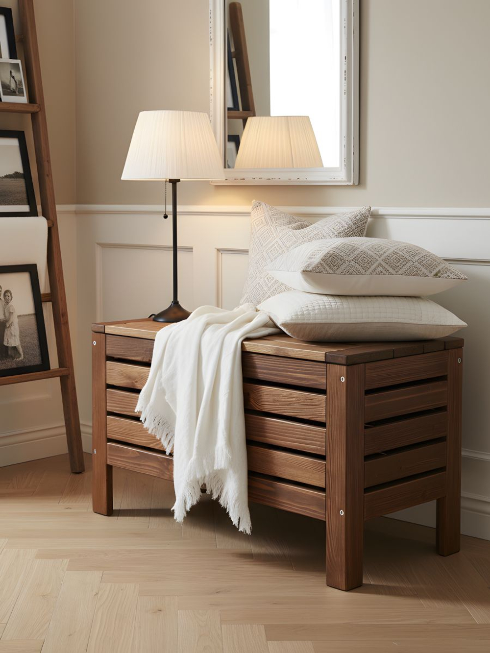 Сундук скамья 72х37х45, Эпларо, деревянный, для хранения вещей, для мангала и для сада, массив сосны, венге, Dipriz