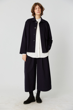 Кюлоты темно-синего цвета из бархатистого хлопка