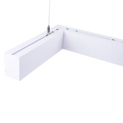 ULO-K19A 30W-4000K-Z30-120 IP40 WHITE Светильник линейный светодиодный подвесной. Зигзагообразный. профиль 50х70мм. Белый свет 4000K. 3000Лм. Алюминий. Цвет белый. TM Uniel