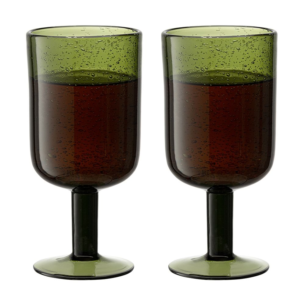 Набор бокалов для вина Flowi, 410 мл, темно-зеленые, 2 шт.