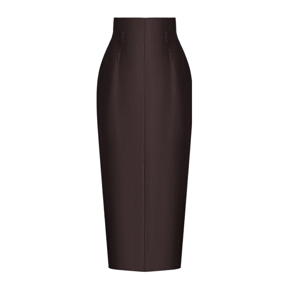 Юбка миди с завышенной талией из шелка