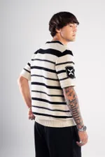 Купить Поло ФК 10 Striped чёрно-молочное Поло ФК 10 Striped чёрно-молочное