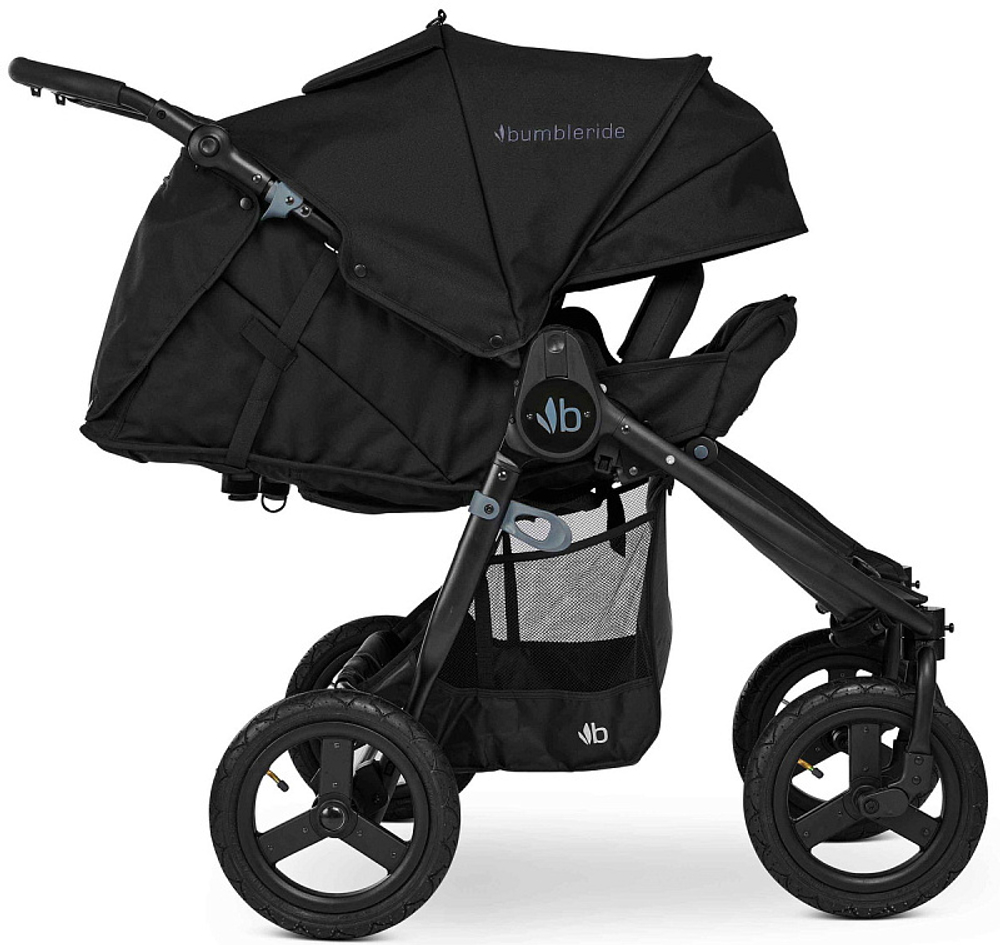 Детская коляска для двойни Bumbleride Indie Twin 2 в 1 Black