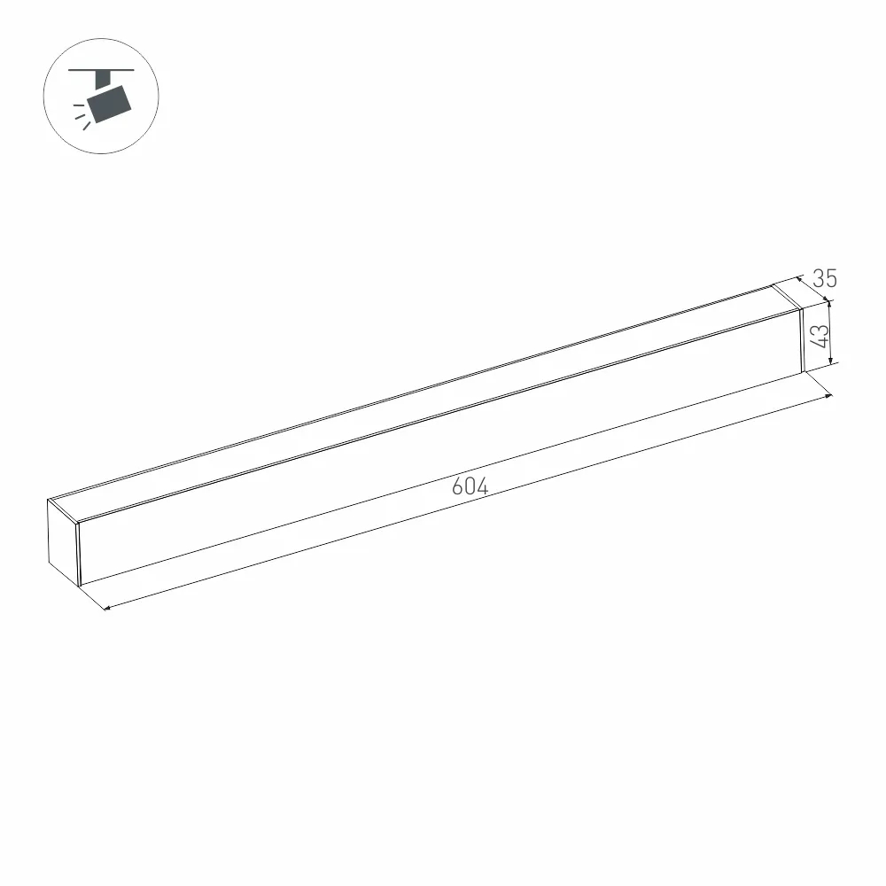 Светильник MAG-FLAT-45-L605-18W Warm3000 (BK, 100 deg, 24V, DALI) (Arlight, IP20 Металл, 5 лет) 046584