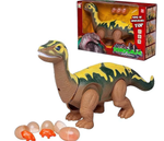 Динозавр Апатозавр коричневый. Ходит, откладывает яйца, свет/звук WB-00700/коричневый (Junfa)