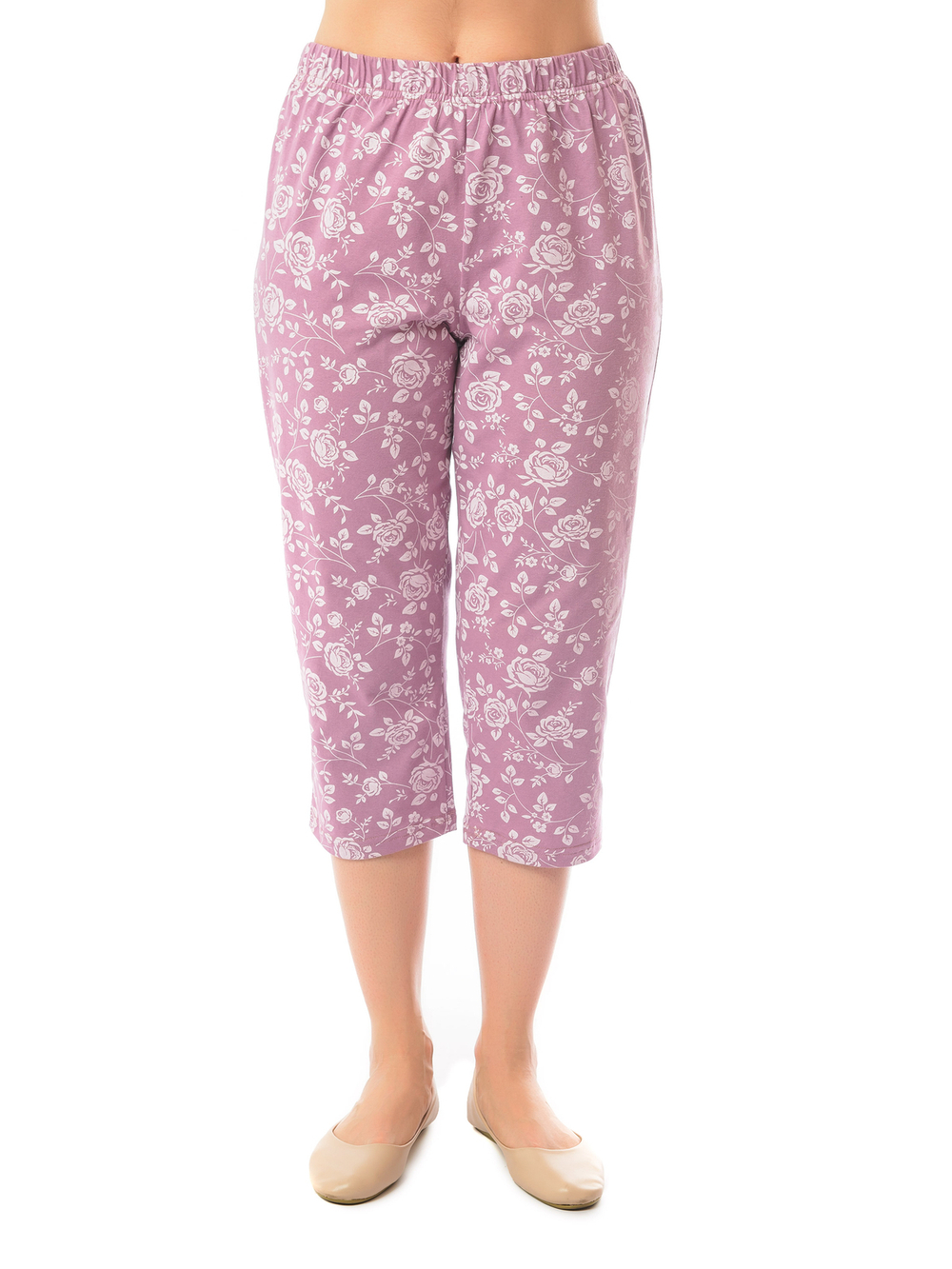 Пижама с бриджами КД-020/розоваяветочка