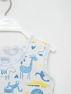 Боди-майка, цвет голубой/африка, рост 74 см