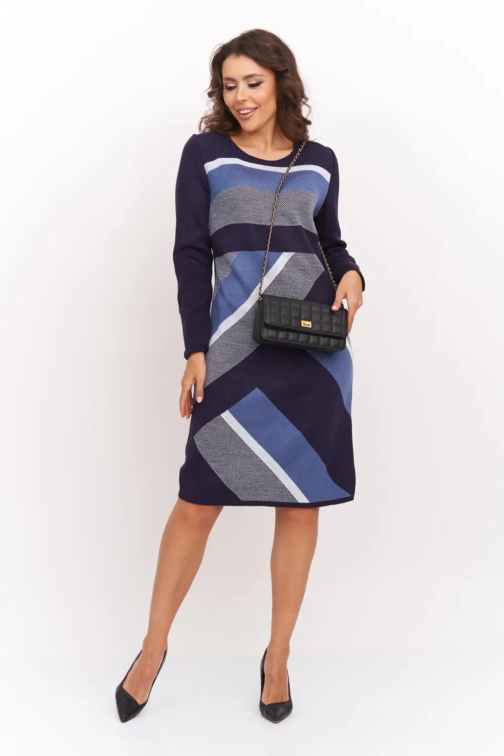 Платье С 1559/т.синий-индиго-графит